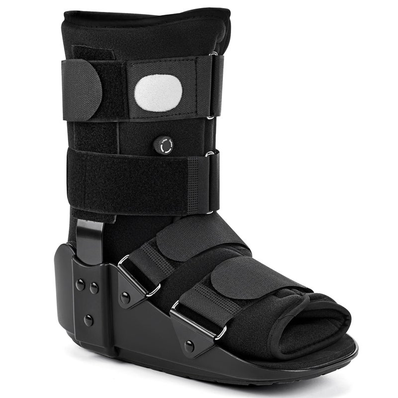 Medibot Advanced Walking Boot for Ankle Injuries & Fractures Adjustable Air Splint with Pump, Medium Black, Fits Shoe Size 6-10'', Men and Women - Image 1